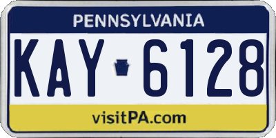PA license plate KAY6128