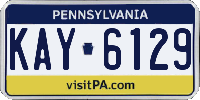 PA license plate KAY6129