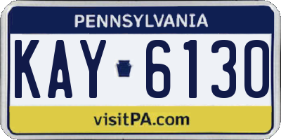 PA license plate KAY6130