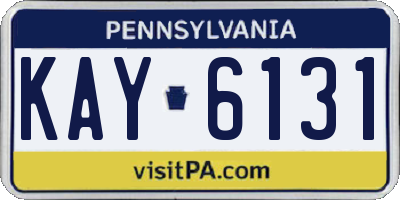 PA license plate KAY6131