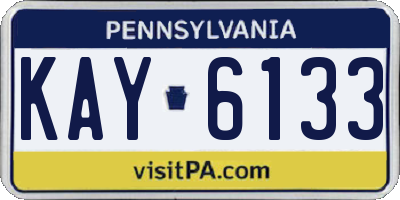 PA license plate KAY6133
