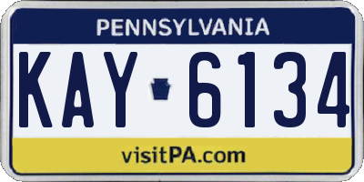 PA license plate KAY6134