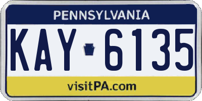 PA license plate KAY6135