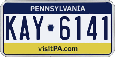PA license plate KAY6141