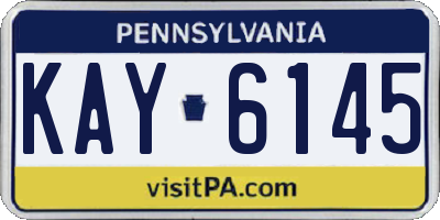 PA license plate KAY6145