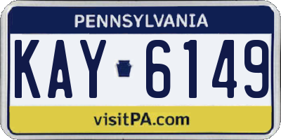 PA license plate KAY6149