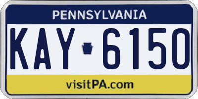 PA license plate KAY6150