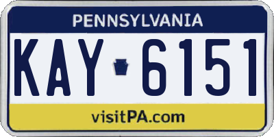 PA license plate KAY6151