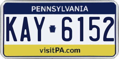 PA license plate KAY6152