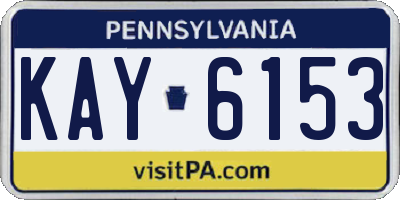 PA license plate KAY6153
