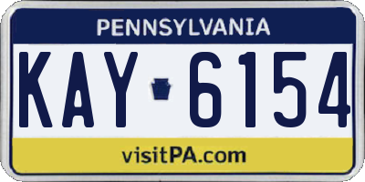 PA license plate KAY6154