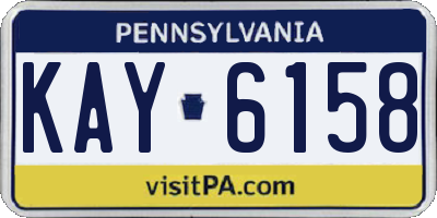 PA license plate KAY6158