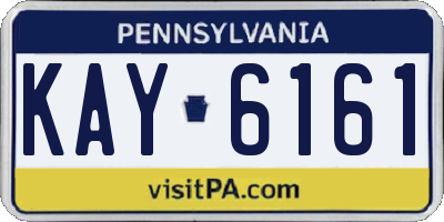 PA license plate KAY6161