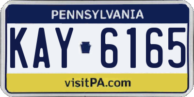 PA license plate KAY6165