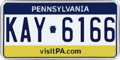 PA license plate KAY6166