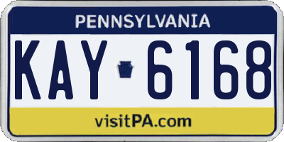 PA license plate KAY6168