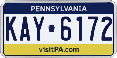 PA license plate KAY6172