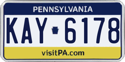 PA license plate KAY6178