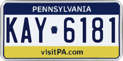 PA license plate KAY6181