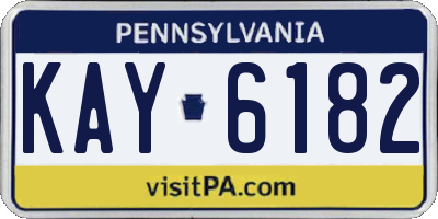 PA license plate KAY6182