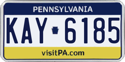 PA license plate KAY6185