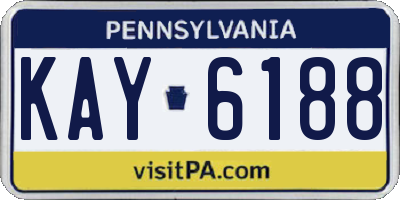 PA license plate KAY6188