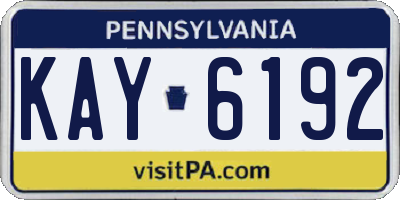 PA license plate KAY6192