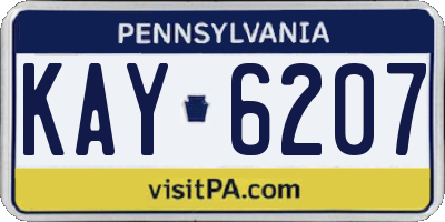 PA license plate KAY6207