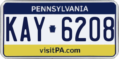 PA license plate KAY6208