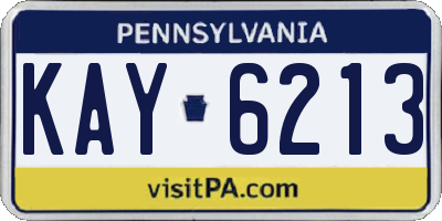 PA license plate KAY6213