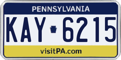 PA license plate KAY6215