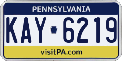 PA license plate KAY6219
