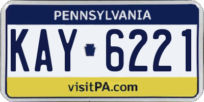 PA license plate KAY6221
