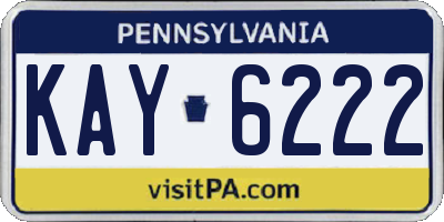PA license plate KAY6222