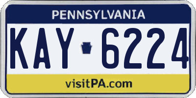 PA license plate KAY6224