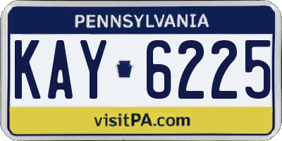 PA license plate KAY6225