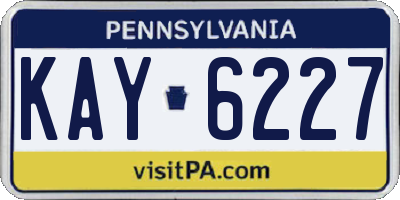 PA license plate KAY6227