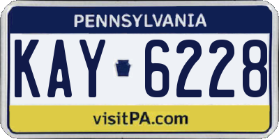 PA license plate KAY6228