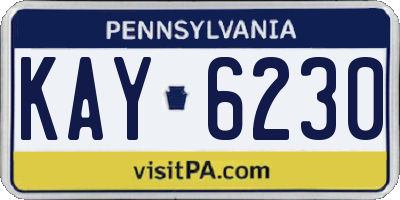 PA license plate KAY6230