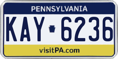 PA license plate KAY6236
