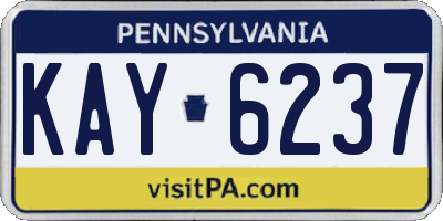 PA license plate KAY6237