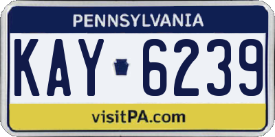 PA license plate KAY6239