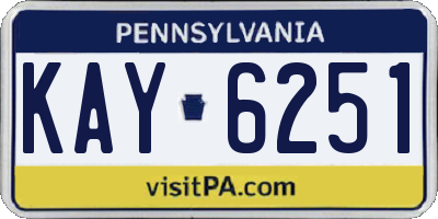 PA license plate KAY6251