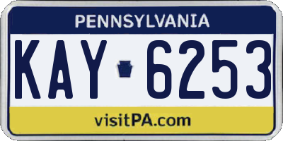 PA license plate KAY6253