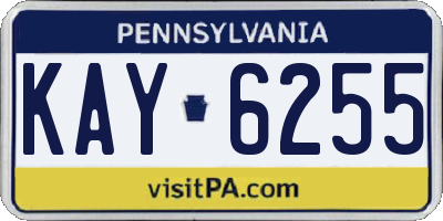 PA license plate KAY6255