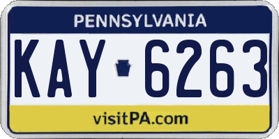 PA license plate KAY6263