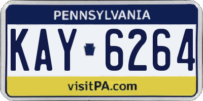 PA license plate KAY6264