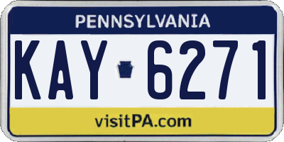 PA license plate KAY6271