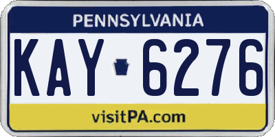 PA license plate KAY6276