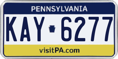 PA license plate KAY6277